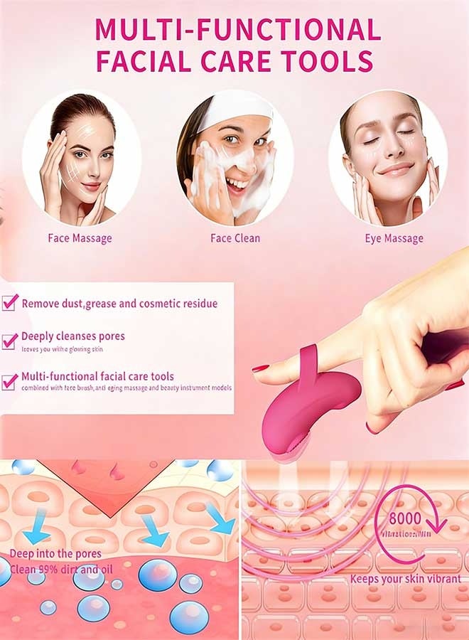 رات سو مدلك الوجه المحمول الصغير -مقاوم للماء قابل لإعادة الشحن اهتزاز شخصي رعاية الجلد القوية أداة التدليك لتخفيف توتر عضلات الوجه، الألم، التعب، العضلات مشددة - Image 5